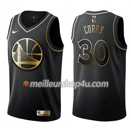 Maillot Basket Homme Golden State Warriors Stephen Curry 30 Nike Noir Gold Edition Swingman
